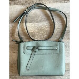 Nanette Lepore Womens Jade Sage Green Gallia Triple Section Crossbody Bag Purse